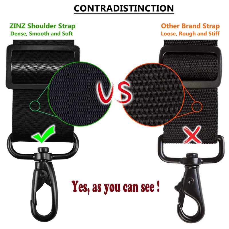 ZINZ Bag Shoulder Strap, Padded Adjustable Shoulder Strap Replacement,Black,79 Inch - Image 2